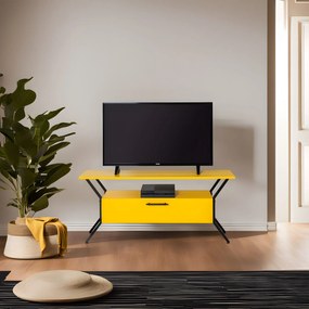 Móvel TV Tarz – Amarelo/Preto – 125x54x35 cm