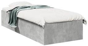 Estrutura de cama 100x200 cm derivados de madeira cinza sonoma