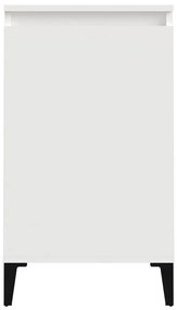 Mesa de cabeceira 40x35x70cm derivados madeira branco brilhante