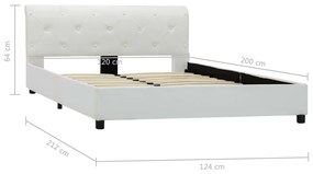 Estrutura de cama 120x200 cm couro artificial branco
