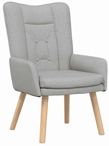 Poltrona Relaxante vidaXL Tecido Cinza Nuvem