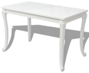 Mesa de jantar 116x66x76 cm branco brilhante