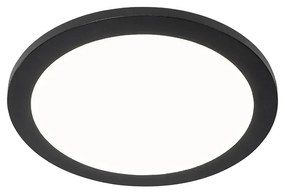 Candeeiro de Teto Preto 30cm c/ LED 3-passos Dimmer IP44 - Steve Moderno