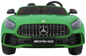 Carro elétrico para Crianças 24V 4x4 2 Lugares Mercedes-Benz GT R Rodas de EVA, Assento duplo de couro Verde Pintado