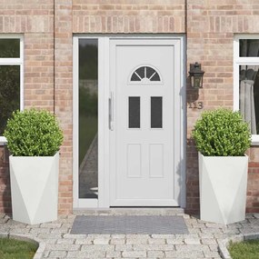 vidaXL Floreira 2 pcs Branco 50 x 50 x 75 cm Aço