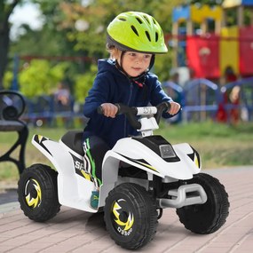 Moto 4 para crianças veículo eletrico com design moderno 73 x 40 x 44,5 cm Branco