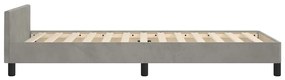 Estrutura de cama sem colchão 100x200 cm veludo cinzento-claro