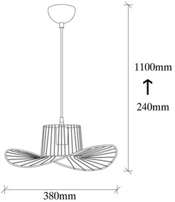 Candeeiro Tel – Preto – Diâmetro 38 cm, Altura 110 cm