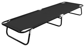 vidaXL Espreguiçadeira/cama dobrável aço preto