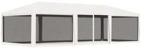 vidaXL Tenda para festas com 4 paredes laterais em rede 4x9 m branco