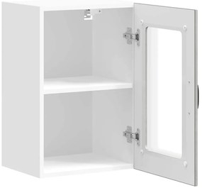 Armário de parede de cozinha porta vidro Lucca cinzento cimento
