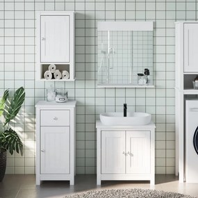 vidaXL 4 pcs conjunto de móveis para WC BERG pinho maciço branco