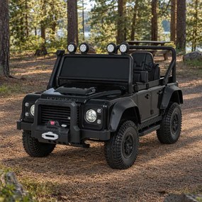 Jipe elétrico para Crianças 24V Land Rover Defender 110 SVX Concept Rodas Espuma EVA, Assento couro ecológico Preto