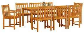 Conjunto de Mesa de Jantar 9 pcs 180 x 90 x 75 cm