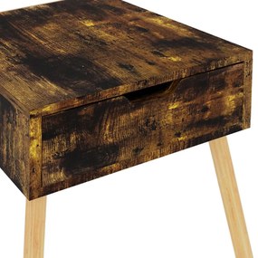 Mesa de cabeceira 40x40x56 cm derivados madeira carvalho fumado