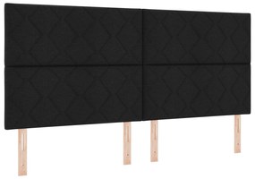 Cabeceira Design de Blocos de Diamante Preta 200 cm Tecido