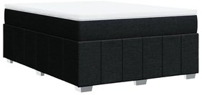 Cama com molas/colchão 140x200 cm tecido preto