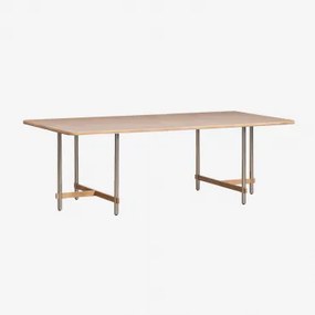 Mesa De Jantar Retangular Em Madeira De Manga E Aço Osaka Madeira De Manga & 270 X 110 Cm - Sklum