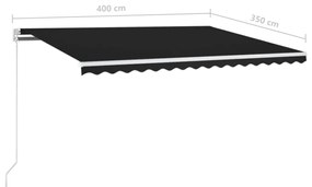 Toldo retrátil manual 400x350 cm antracite