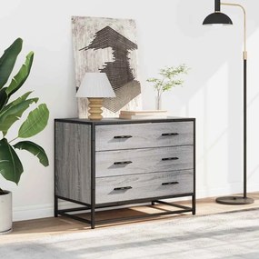 Cómoda com 3 Gavetas - 70x41x56 cm - deriv. madeira - cinzento sonoma