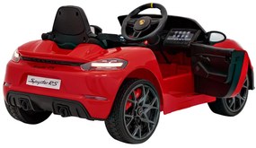 Carro elétrico para Crianças 12V Porsche Spyder RS 718 com Rodas Espuma EVA, assento couro ecológico Carga até 30 kg Pintado Vermelho