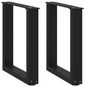Pés para mesa de centro em formato de U, 2 peças, preto, 38x(42-43) cm