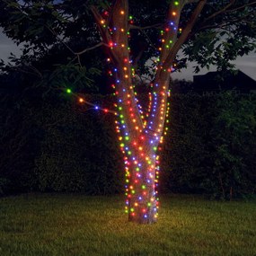 328950 vidaXL Luzes solares 2 pcs 2x200 LED p/ interior/exterior coloridas