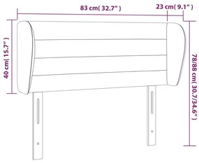 Cabeceira de cama c/ abas veludo 83x23x78/88 cm preto