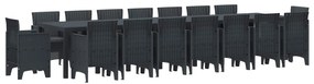 vidaXL Conjunto de Jantar para Jardim com Almofadas 17 pcs Antracite