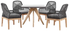 Conjunto de jardim com mesa 90 x 90 cm e 4 cadeiras em preto OLBIA Beliani