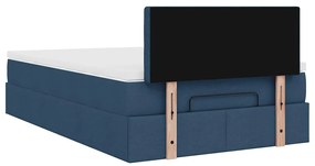 Cama otomana com colchão 120x200 cm tecido azul