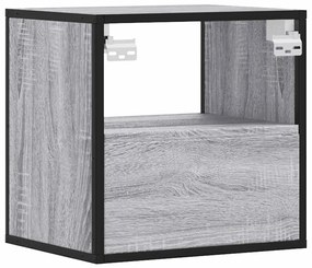 Mesas de cabeceira de parede 2 pcs 40x31x39,5cm cinzento sonoma