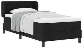 Cama Box Spring vidaXL com Colchão Preto 90x190 cm Tecido