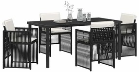 Conjunto de Jantar de Jardim com 5 Peças e Almofadas de Polirattan Pre