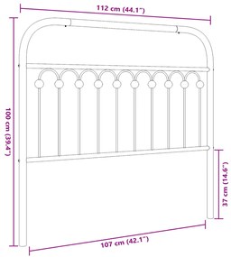 Cabeceira de cama 107 cm metal branco