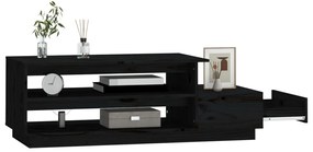 Mesa de centro 120x50x40,5 cm madeira de pinho maciça preto
