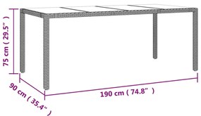 9 pcs conjunto de jantar p/ jardim c/ almofadões vime PE preto