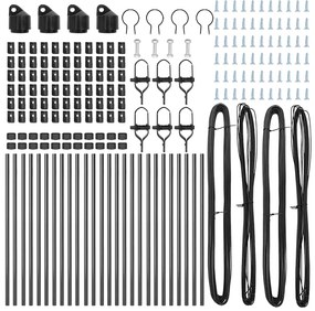 Posts de Cerca - 26 pcs cinzas Ø32 mm 80 cm em aço galvanizado