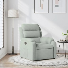 vidaXL Poltrona reclinável veludo cinzento-claro
