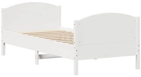 Cama sem colchão 75x190 cm madeira de pinho maciça branco