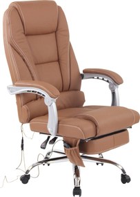 Cadeira de escritório Pacific com função de massagem castanho claro