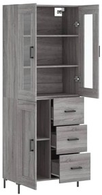 Armário alto 69,5x34x180 cm derivados de madeira sonoma cinza