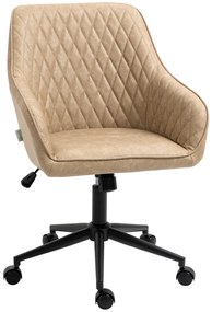 Vinsetto Cadeira de Escritório Operativa de Couro PU com Altura Ajustável e Função de Inclinação 59x60x90-100 cm Marrom
