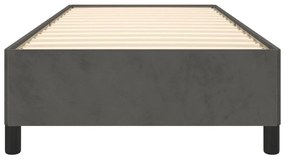 Estrutura de cama sem colchão 90x190 cm veludo cinzento-escuro