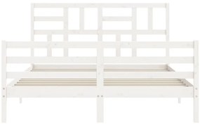 Estrutura de cama com cabeceira 160x200 cm madeira maciça