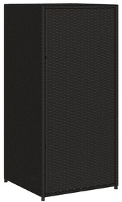 Armário de arrumação para jardim 55x55x111 cm vime PE preto