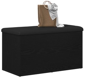 Banco de Armazenamento vidaXL Madeira de Carvalho Preto 80x40x45 cm Ma