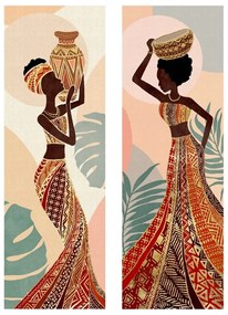 Quadros, telas Signes Grimalt  Mulher Africana Pintando 2 Unidades