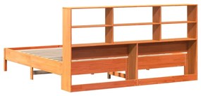 Cama com estante sem colchão 200x200 cm pinho maciço
