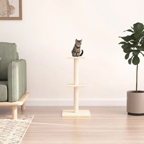Árvore para gatos c/ postes arranhadores sisal 73 cm cor creme